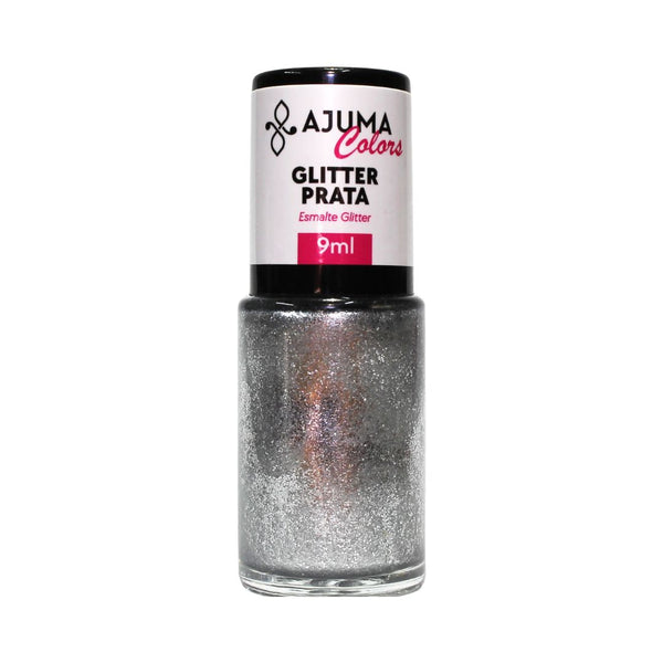 Esmalte Glitter Prata 9ml